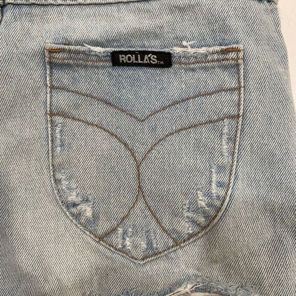 Rolla’s Dusters High Rise Relaxed Denim Shorts Women’s Size 25 Distressed Cutoff - Picture 5 of 8